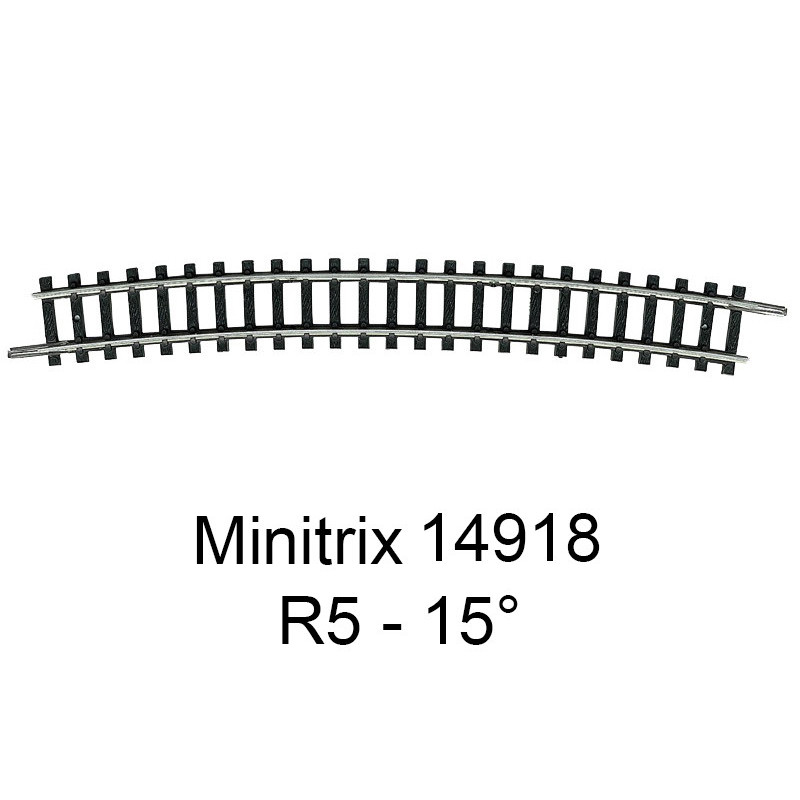 Rail courbe R5 15° Minitrix - Trix 14918