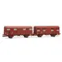 Set 2x wagons couverts Gs dont 1 avec feux ép. IV SNCF - HO 1/87 - JOUEF HJ6325