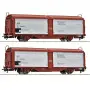 Wagons à toit et parois coulissants type Teu, SJ ép. IV - HO 1/87 - ROCO 6600257
