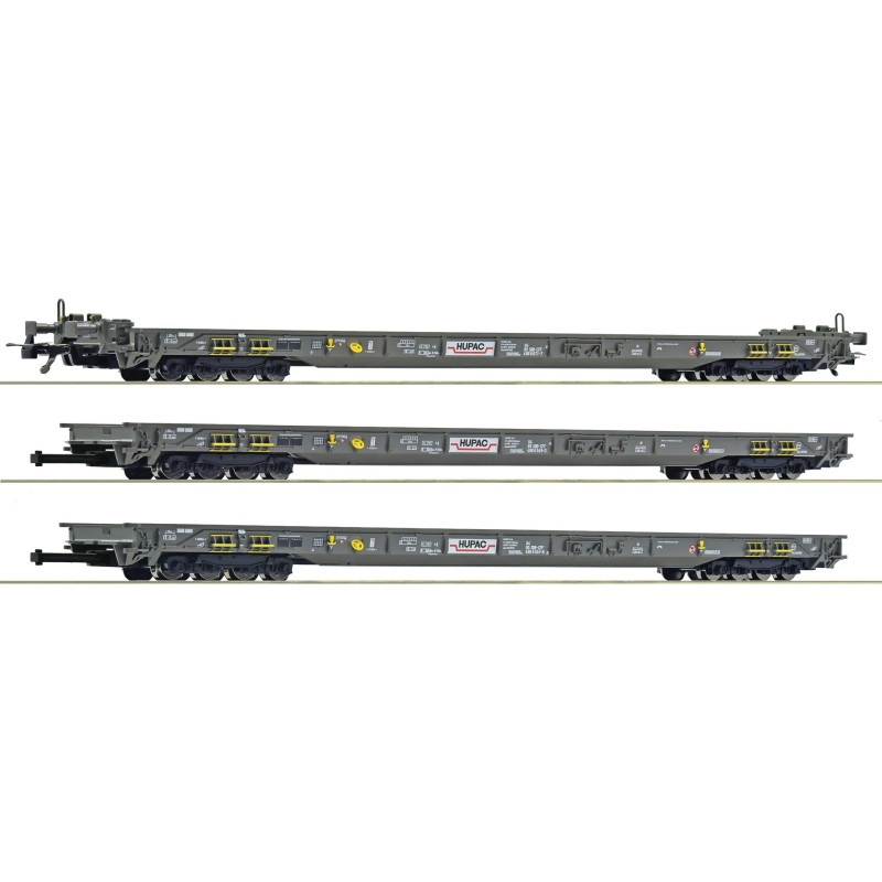 Set 3 wagons surbaissés : « Autoroute Rollende », HUPAC ép. V-VI - HO 1/87 - ROCO 6600092