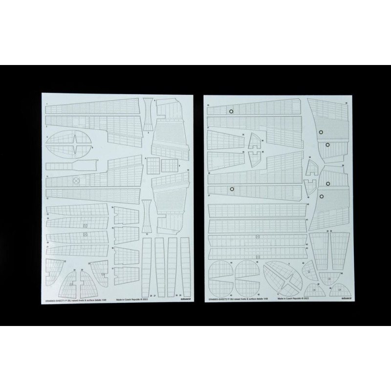 Rivets en relief et détails de surface pour P-38J TAMIYA - 1/48 - EDUARD ER48003