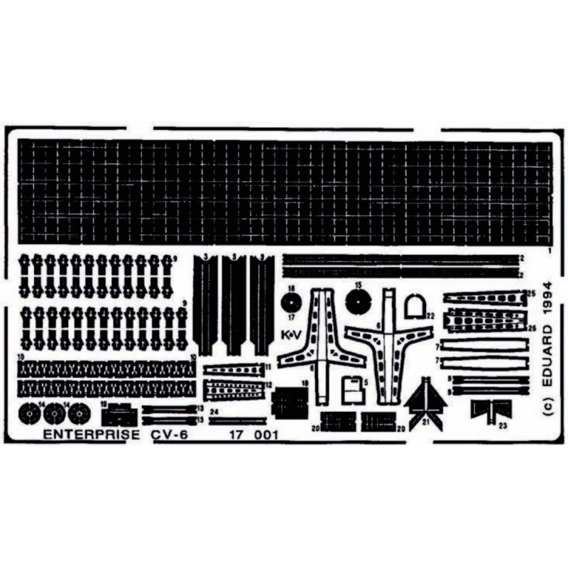 Accessoires porte-avions USS Enterprise CV6 pour Tamiya 77514 - 1/700 - EDUARD 17001