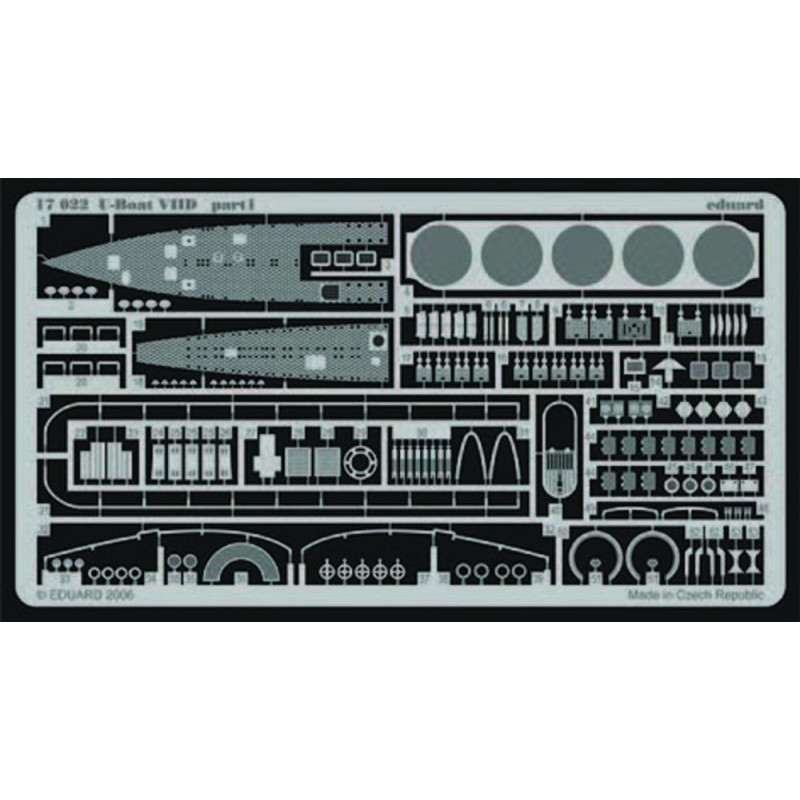 Set détaillage sous-marin U-Boat VIID Revell 05009 - 1/144 - EDUARD 17022