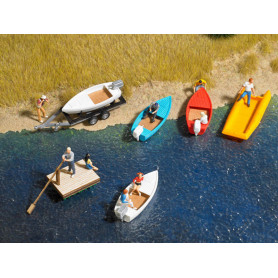 Set de barques et canots - HO 1/87 - BUSCH 1157