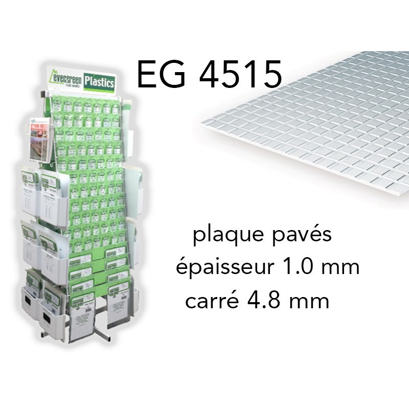 Evergreen EG4515 - (x1) plaque styrène pavés - 4.8 mm