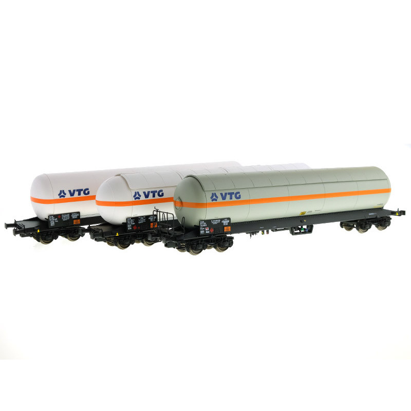 Set 3 wagons citerne gaz UAS VTG - ép. IV et V - HO - LS Models 30762