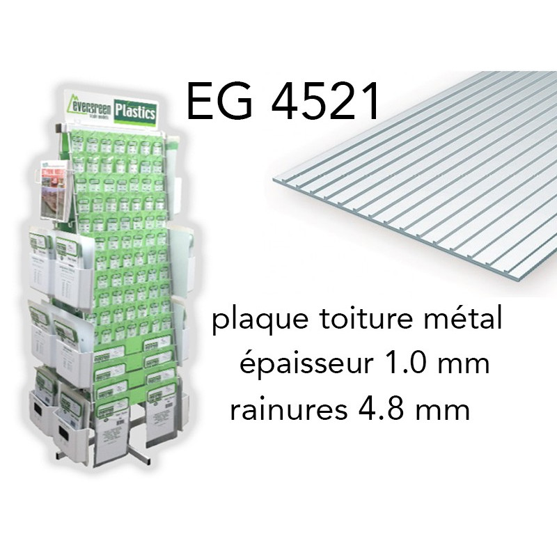 Evergreen EG4521 - (x1) plaque styrène Metal Roofing - 4.8 mm