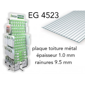 Evergreen EG4523 - (x1) plaque styrène Metal Roofing - 9.5 mm