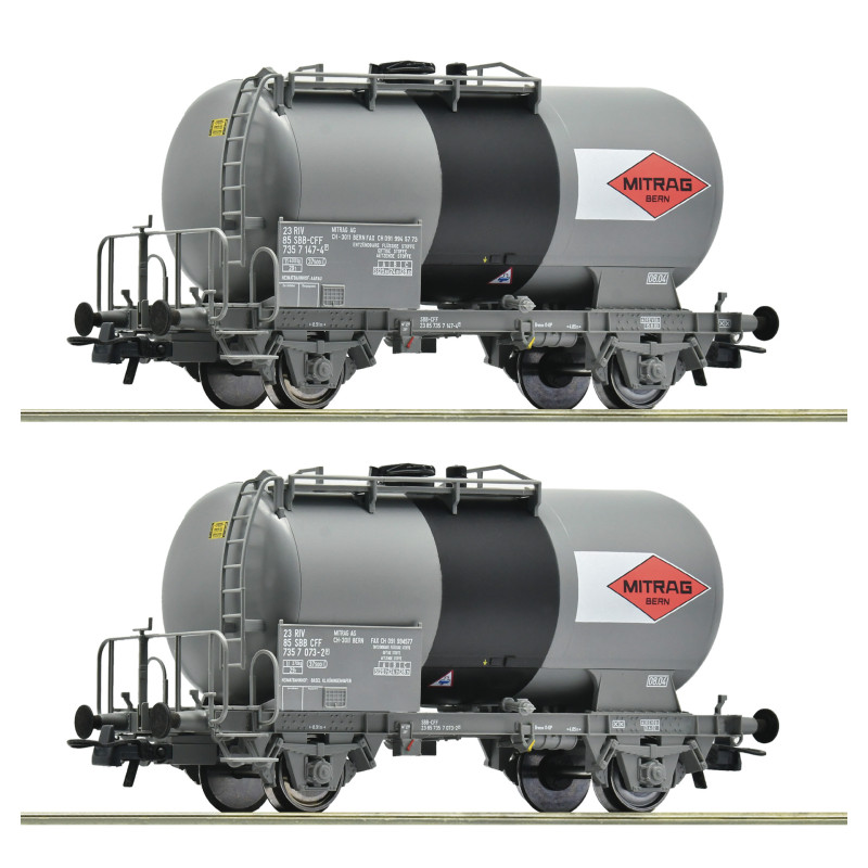 Set de 2x wagon citerne SBB ép. V - HO 1/87 - ROCO 6600196