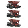 Set de 3x Wagons-trémies à ballast Talbot, DB ép. IV - HO 1/87 - ROCO 6600269