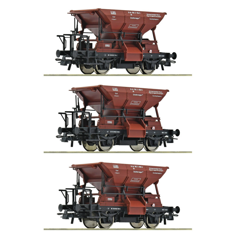 Set de 3x Wagons-trémies à ballast Talbot, DB ép. IV - HO 1/87 - ROCO 6600269