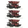 Set de 3x Wagons-trémies à ballast Talbot, DB ép. IV - HO 1/87 - ROCO 6600269