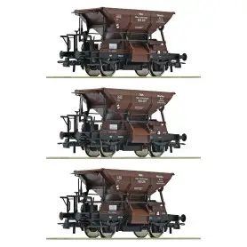 Set de 3x Wagons-trémies à ballast Talbot, OBB ép. IV - HO 1/87 - ROCO 6600283