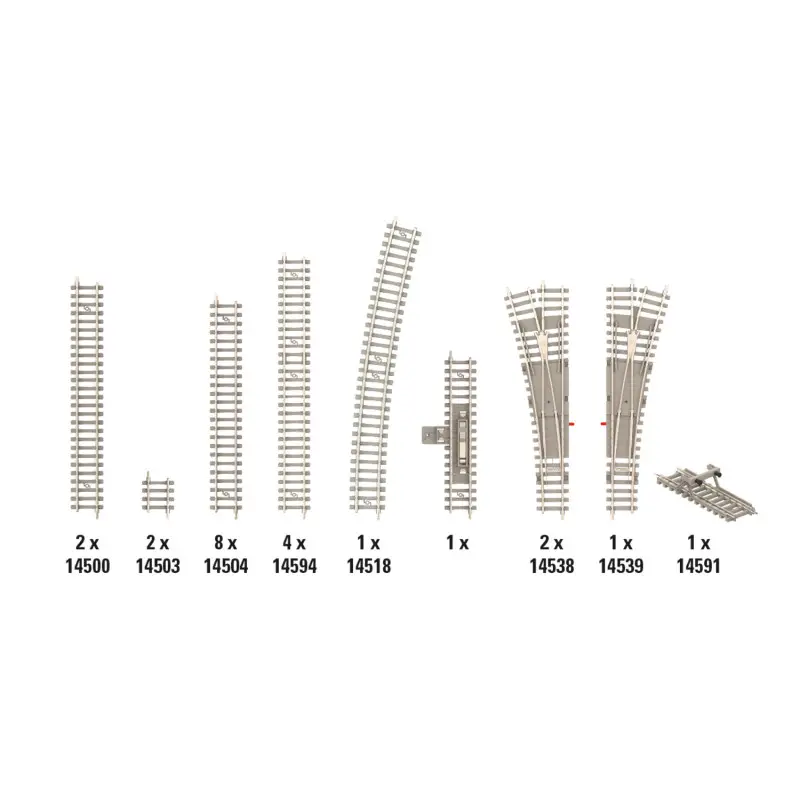 Coffret d'extension de voie B1 Minitrix Béton - Trix 14321