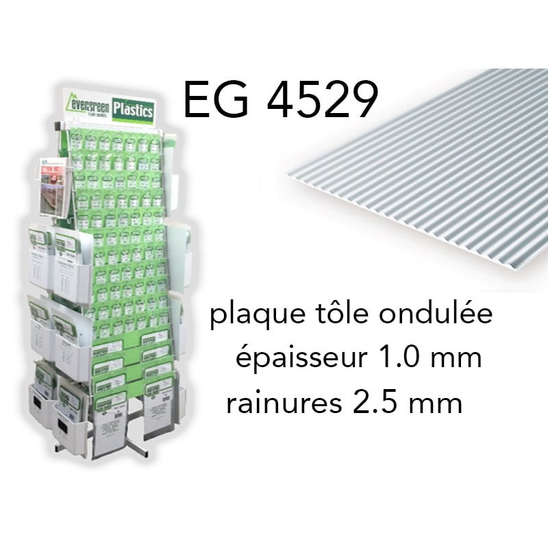 Evergreen EG4529 - (x1) plaque styrène Metal Siding - 2.5 mm