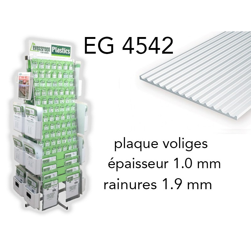 Evergreen EG4542 - (x1) plaque styrène Board & Batten - 1.9 mm