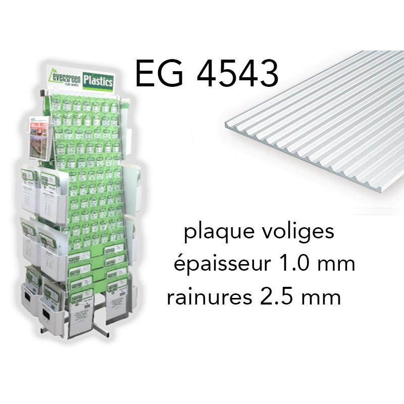 Evergreen EG4543 - (x1) plaque styrène Board & Batten - 2.5 mm
