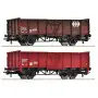 Set de 2x wagons de marchandises ouverts, CFF ép. IV-V - HO 1/87 - ROCO 77034
