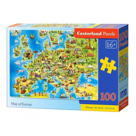 Map of Europe - Puzzle 100 pièces - CASTORLAND