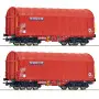 Set de 2x wagons à bâche coulissante, NACCO ép. VI - HO 1/87 - ROCO 6600226