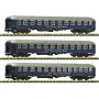 3x voitures de train express, Suisse Train Bleu ép. VI - N 1/160 - FLEISCHMANN 6260078
