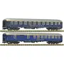 2x voitures de train express, Suisse Train Bleu ép. VI - N 1/160 - FLEISCHMANN 6260083