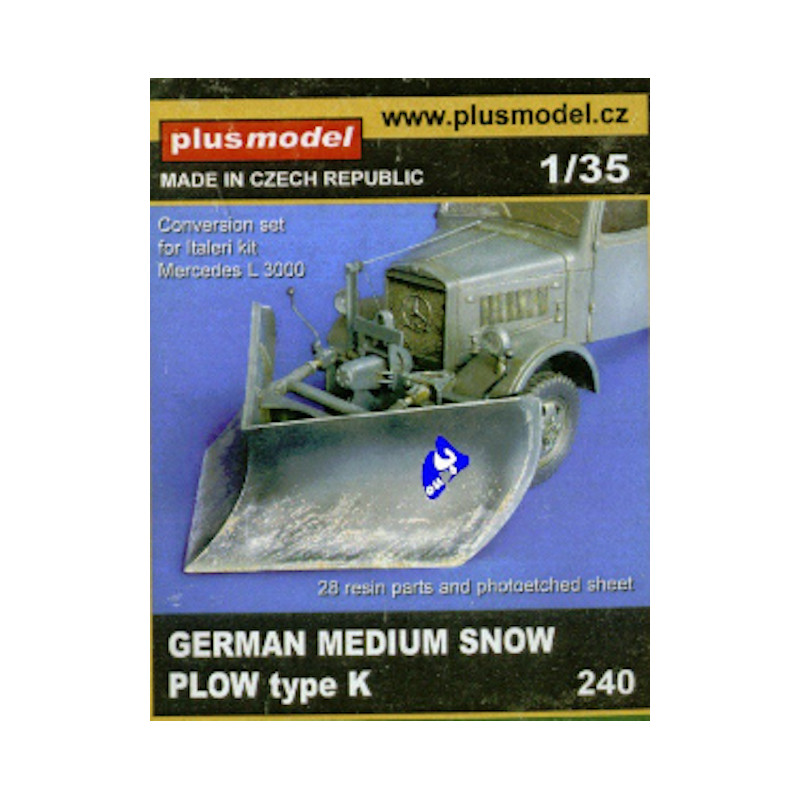 Pelle à neige pour kit Italeri Mercedes L3000 - 1/35 - PLUS MODEL 240