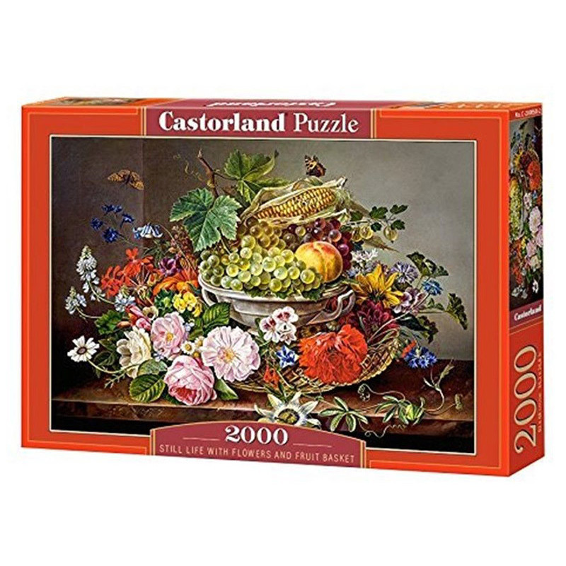 Still Life with Flowers and Fruit Basket - Puzzle 2000 pièces - CASTORLAND