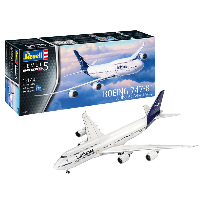 Boeing 747-8 Lufthansa New Livery - 1/144 - REVELL 03891