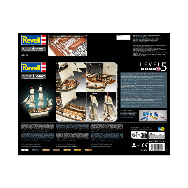 1:96 Revell 65458 HMS Beagle – Barque de découverte historique de Darwin – Navire