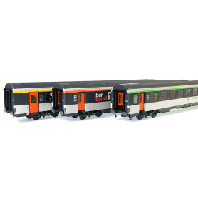 Set 3 voitures Corail Logo encadré ép. IV - SNCF - HO 1/87 - LS Models 40142