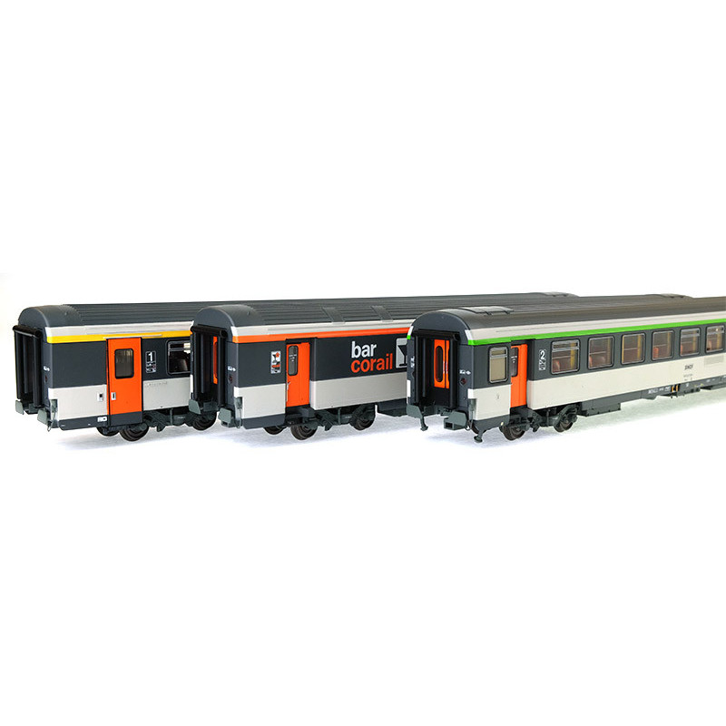 Set 3 voitures Corail Logo encadré ép. IV - SNCF - HO 1/87 - LS Models 40142
