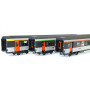 Set 3 voitures Corail Logo nouilles ép. IV - SNCF - HO 1/87 - LS Models 40143
