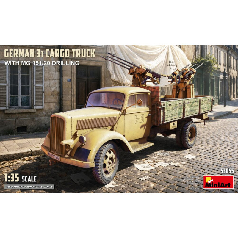 Camion cargo allemand de 3 tonnes avec canons MG 151/20 - 1/35 - MINIART 53055