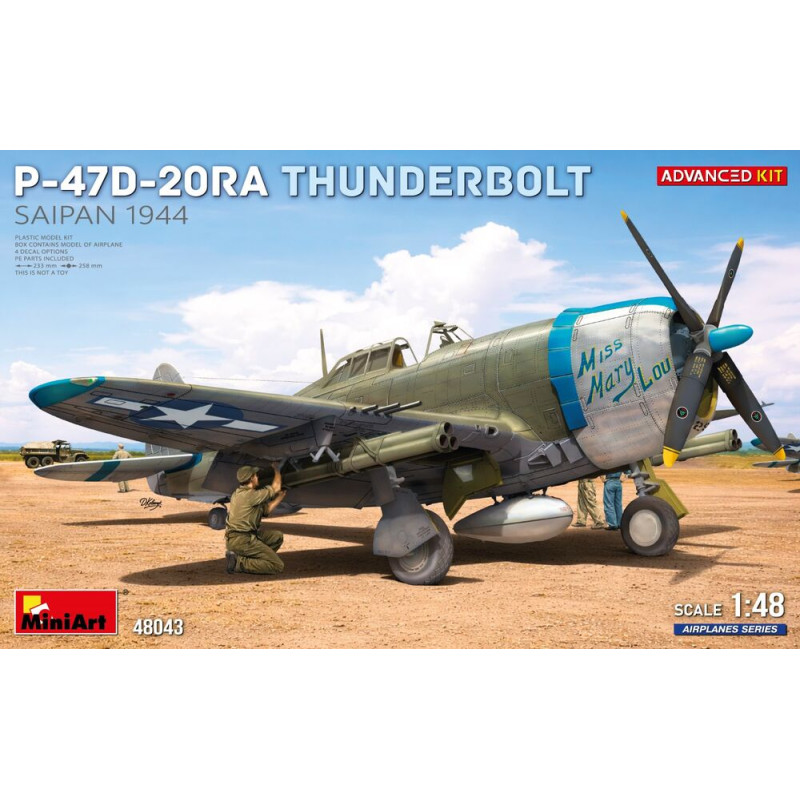 P-47D-20RA Thunderbolt Saipan, 1944. Kit avancé - 1/48 - MINIART 48043