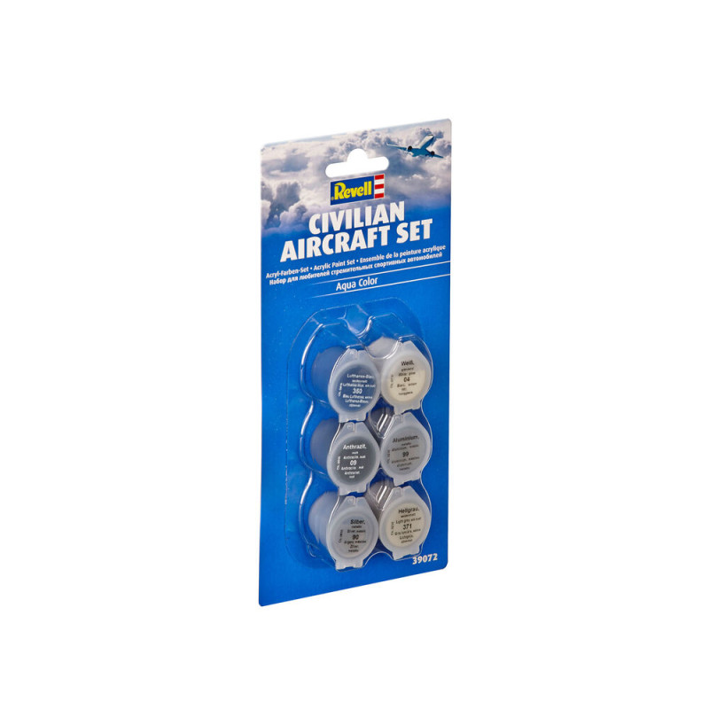 Set de peintures acryliques pour avions civils - Revell 39072