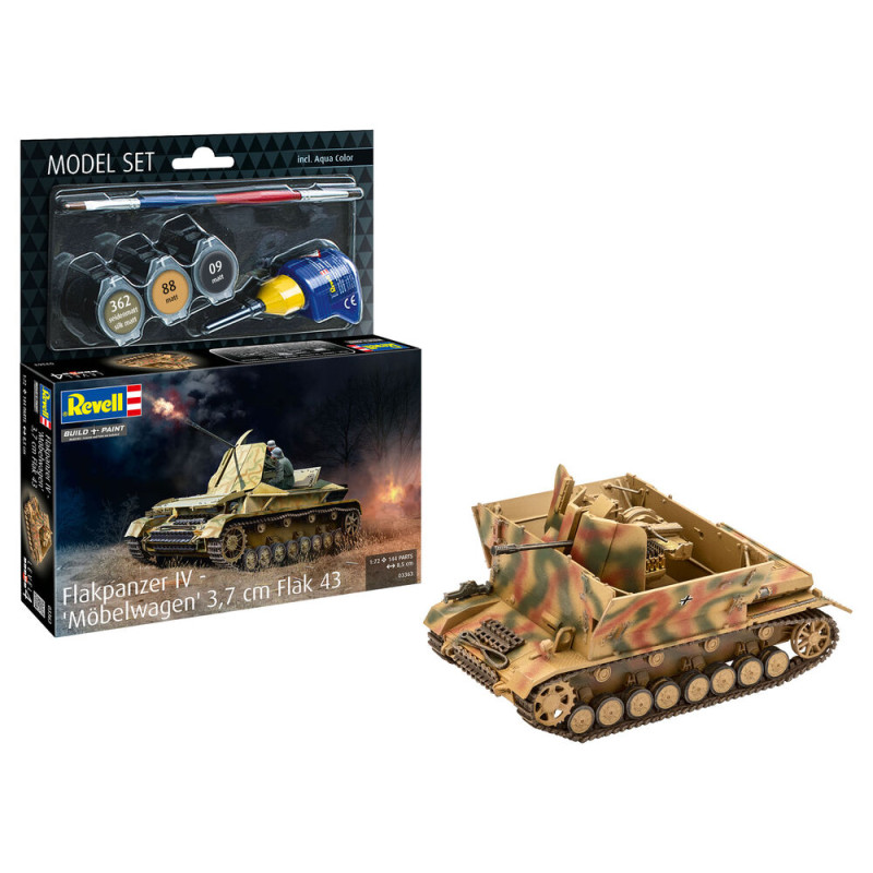 Flakpanzer IV Möbelwagen 3.7cm Flak Set complet - 1/72 - REVELL 63363