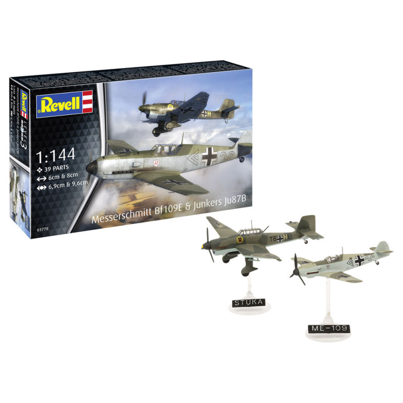 Messerschmitt Bf109E et Ju87B Stuka Set complet - 1/144 - REVELL 63770