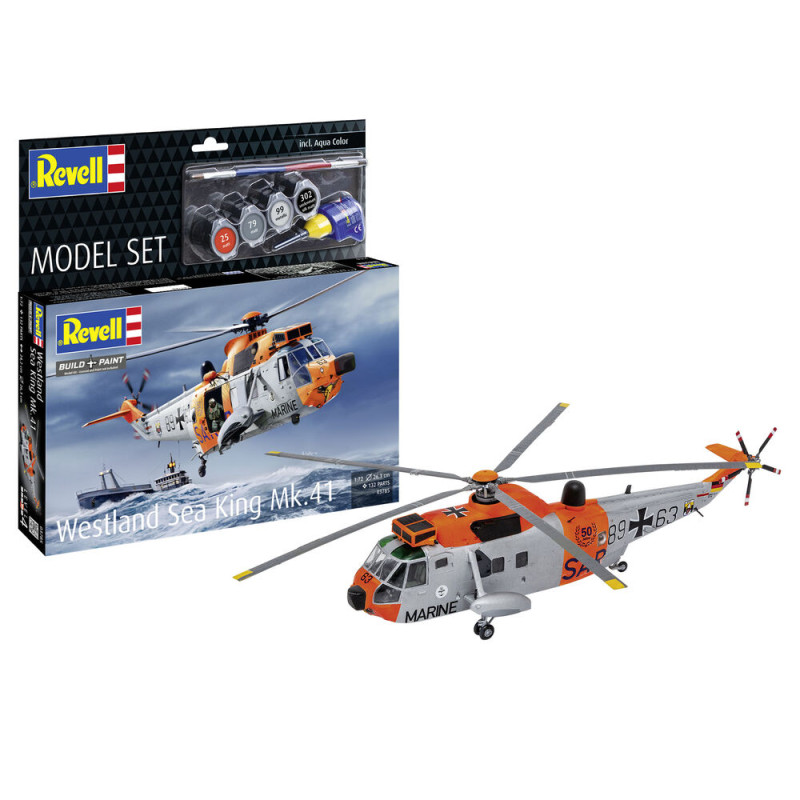 Hélicoptère Westland Sea King Mk. 41 Set complet - 1/72 - REVELL 63785