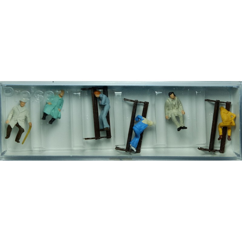 PREISER 14004 - Personnages assis avec bancs - HO 1/87