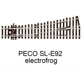 PECO SL-E92 - Aiguillage court à gauche 12° code 100 échelle HO