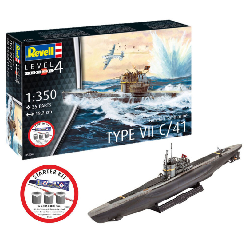 Sous-marin allemand Type VII C/41 Set complet - 1/350 - REVELL 75154