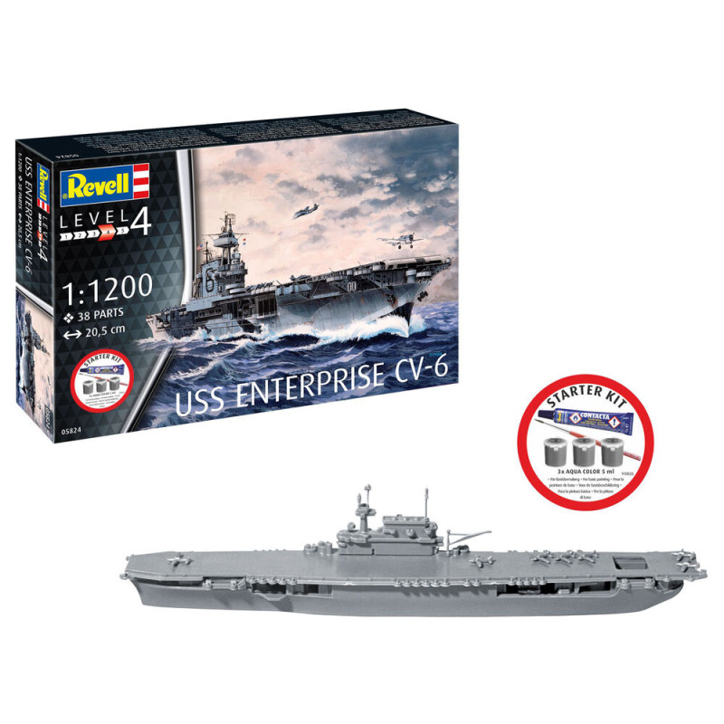 Porte-avions USS Enterprise CV-6 Set complet - 1/1200 - REVELL 75824