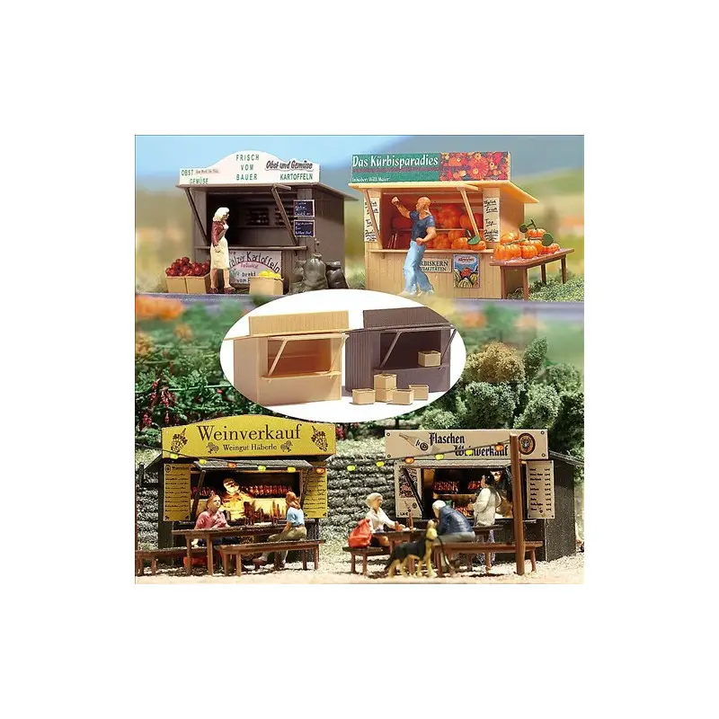 2x baraques de vente - HO 1/87 - BUSCH 1055
