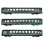 Coffret 3x voitures Allégées Etat "Saucisson" SNCF - ép IIIb - HO 1/87- REE VB-495