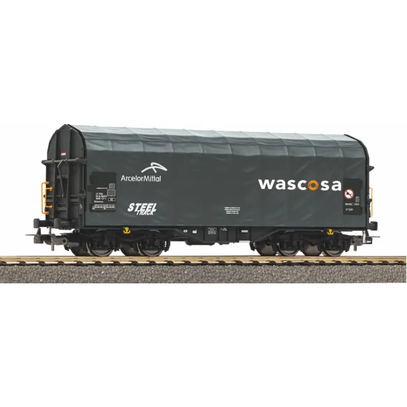 Wagon baché ArcelorMittal Wascosa ép. VI - HO 1/87 - PIKO 24640