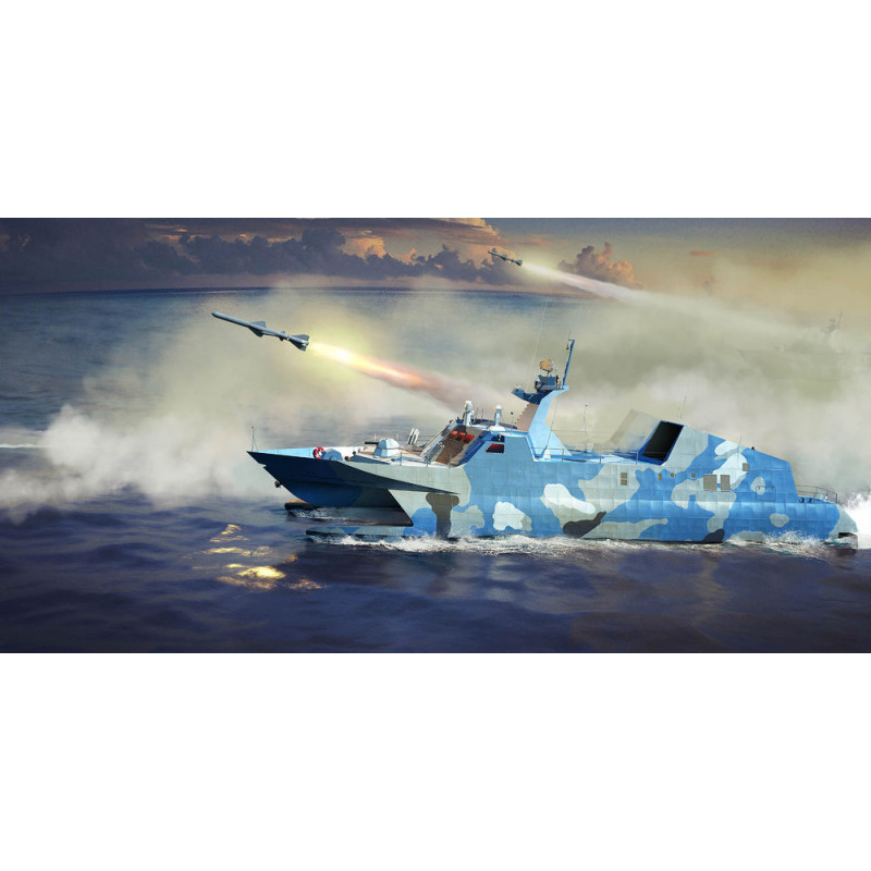 Bateau lance-missiles Type 22 de la marine de l'APL - 1/144 - TRUMPETER 00108