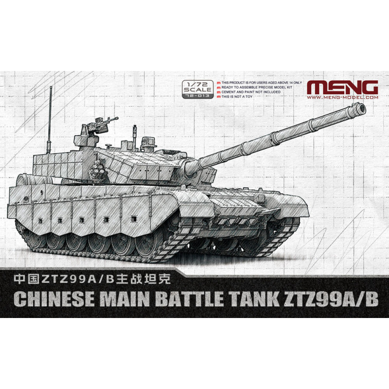 Char de combat principal chinois ZTZ99A/B - 1/72 - MENG 72-013