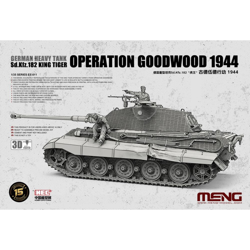 Char lourd allemand Sd.Kfz.182 King Tiger Opération Goodwood 1944 - 1/35 - MENG ES-011