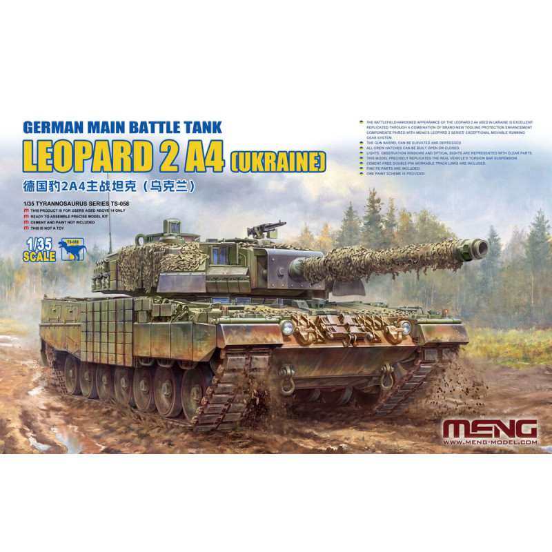 Char de combat principal allemand Leopard 2A4 (Ukraine) - 1/35 - MENG TS-058